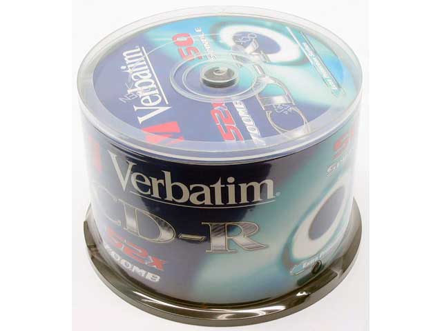 Cd R Verbatim 700mb 80min 52x Extra Protection 50sht Cakebox 43351 Mips By