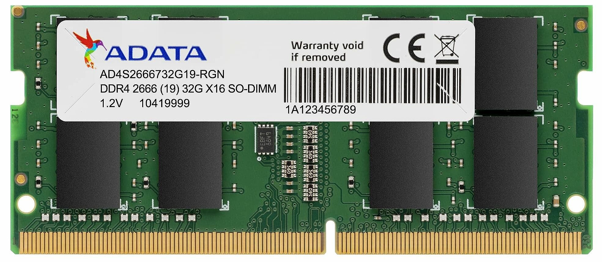 Soddr4 32gb Pc21300 2666mhz A Data Ad4s2666732g19 Sgn Cl19 1 2v 2048x8 Mips By