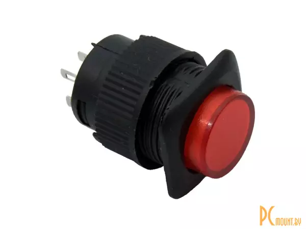 R16-504AD-R Lock Переключатель кнопочный с фиксацией, красный, подсветка