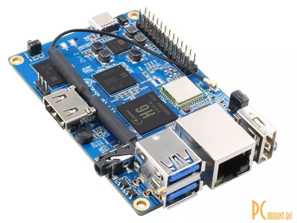 Orange PI 3 Lts, 2Gb LPDDR3,  black shell + heat sink