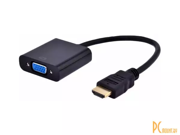 Переходник HDMI (вилка) - VGA (розетка), Gembird A-HDMI-VGA-04