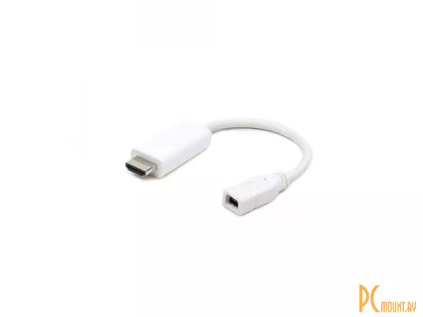 Переходник Mini DisplayPort(F) to HDMI(M) Gembird A-mDPF-HDMIM-001-W white (кабель-переходник miniDP(папа) to HDMI(мама), белый)