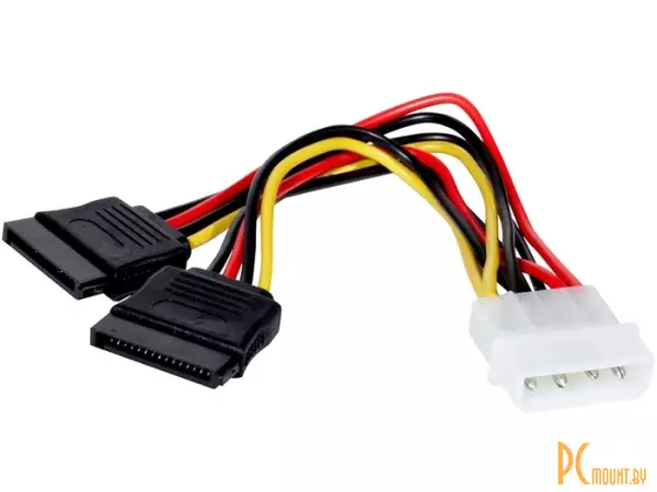 Кабель питания molex-2*SATA ExeGate EX-CC-SATA-PSY, 0.15м