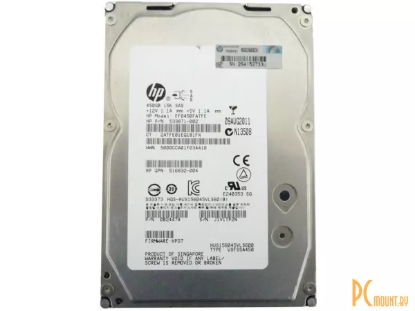 Жесткий диск (б/у)450GB HP EF0450FATFE SAS 6Gb/s 15K rpm LFF SAS2.0