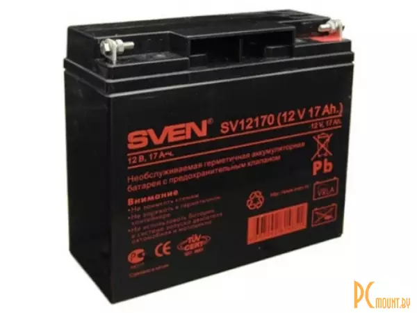 Источник бесперебойного питания UPS Аккумулятор Sven SV12170 12V 17Ah, 181x167x77 (ШхВхГ)