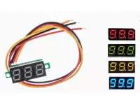 Вольтметр DC 0-100В, 3 провода, синий 0.28