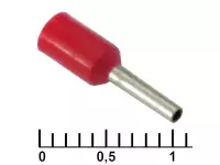 DN00506 red (1x6mm) Наконечник втулочный (трубчатый) изолированный, красный