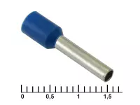 DN02512 blue (2.2x12mm) Наконечник втулочный (трубчатый) изолированный, синий